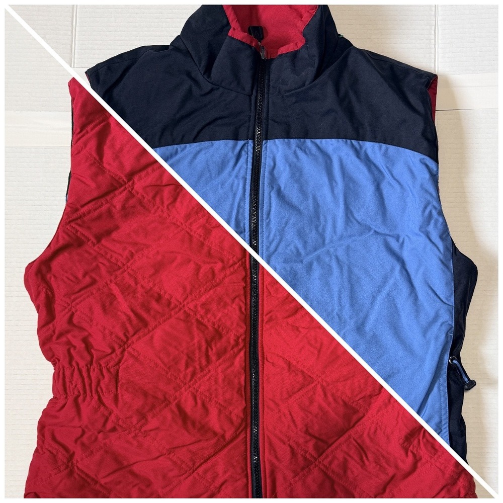 NIKE - Women's Reversible Puffer Vest Red Blue - Size Large 12-14